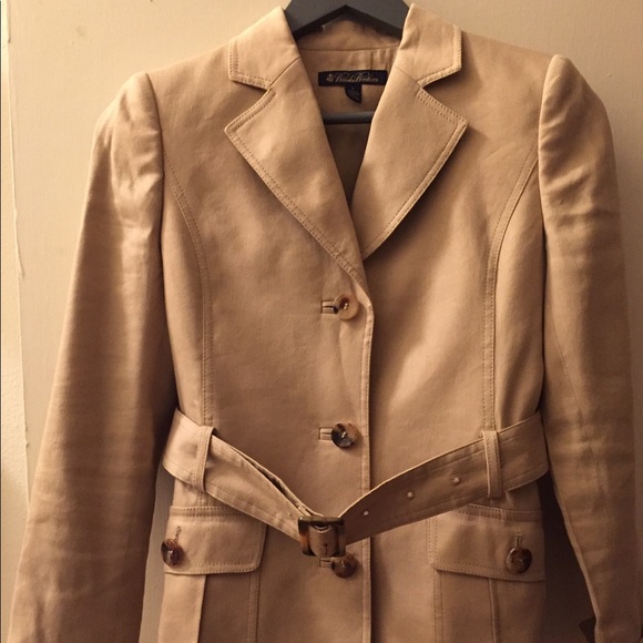 Brooks Brothers Tan Belted Linen Jacket - Picture 1 of 8